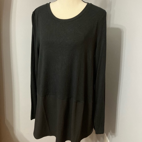 Belle by Kim Gravel Tops - Belle Black Tunic Top, size small